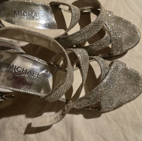 Michael Kors Glittering Silver Heels - Picture 1 of 4